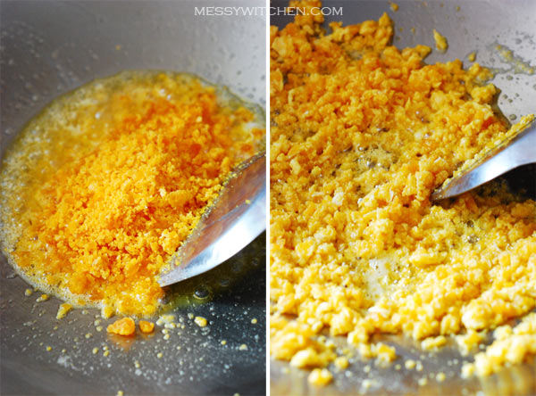 Mix In Mashed Salted Egg & Cook Until Form A Smooth Paste